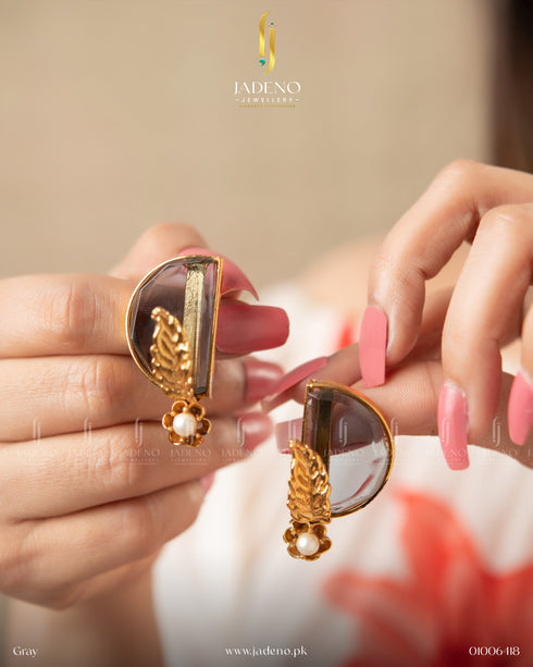 Buy Gold Plated 88 Stones Studs Online in Pakistan | Jadeno.pk